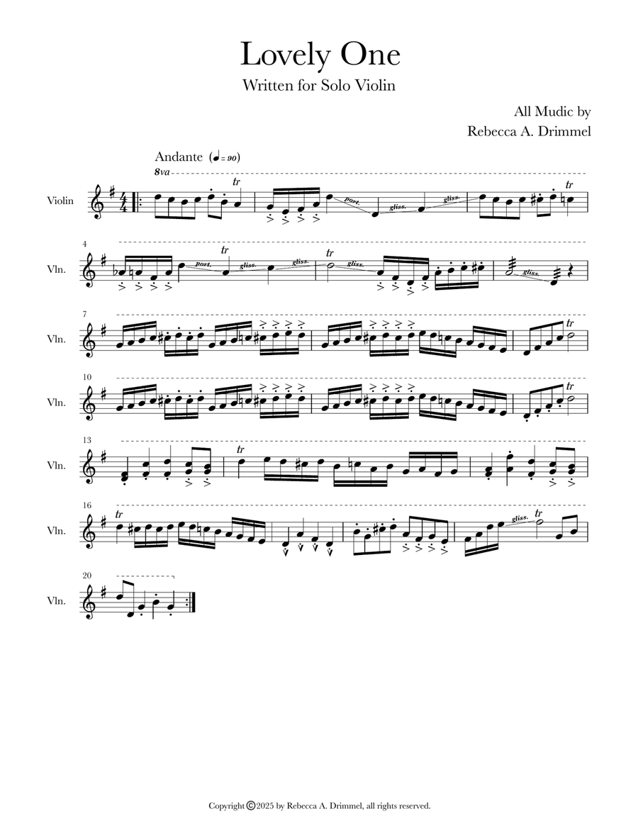 Lovely One Lovely One Violin Solo scores gallery preview page 1
