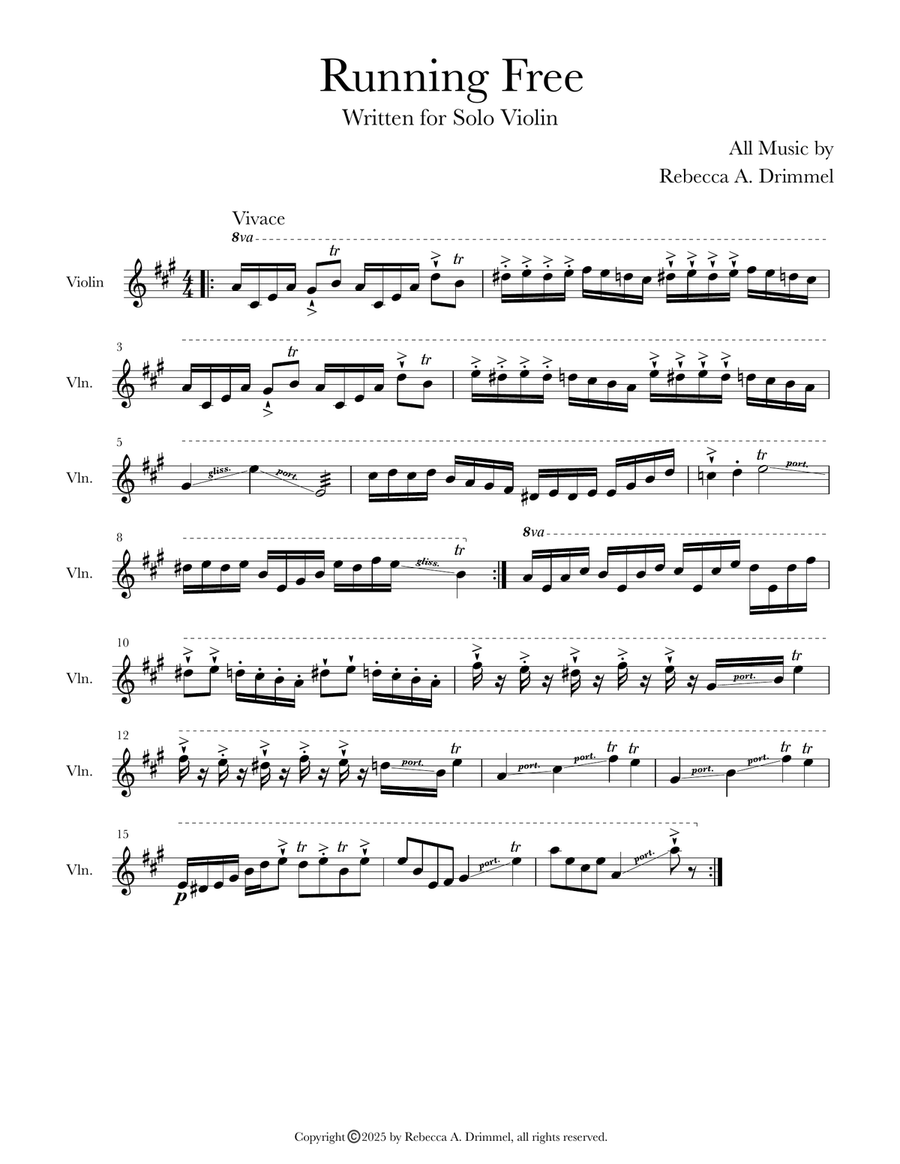 Running Free Running Free Violin Solo scores gallery preview page 1