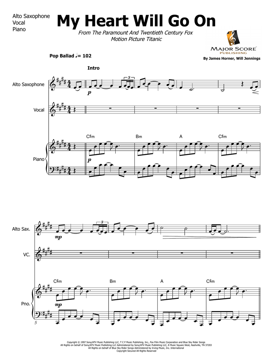 My Heart Will Go On (Love Theme From 'titanic') Small Ensemble scores gallery preview page 2