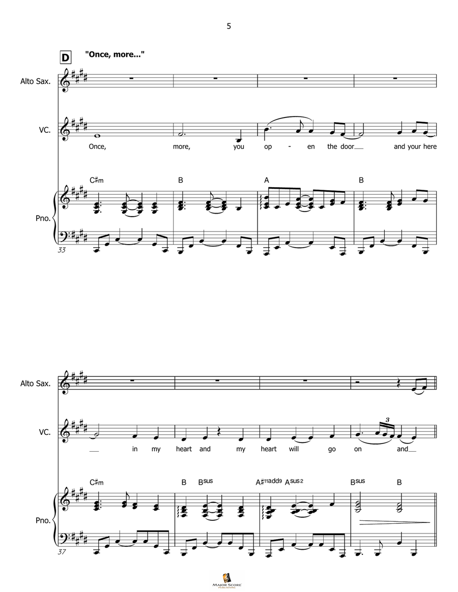 My Heart Will Go On (Love Theme From 'titanic') Small Ensemble scores gallery preview page 6