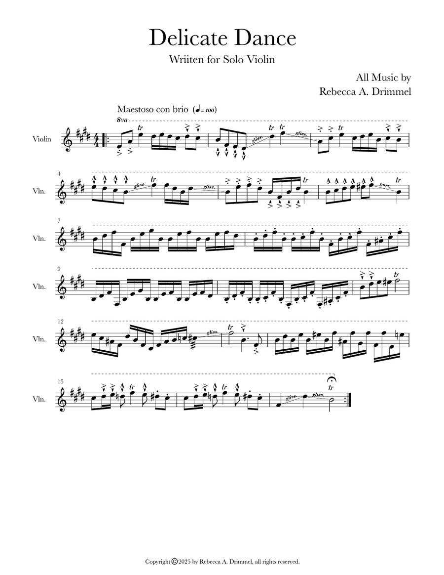 Delicate Dance Delicate Dance Violin Solo scores gallery preview page 1