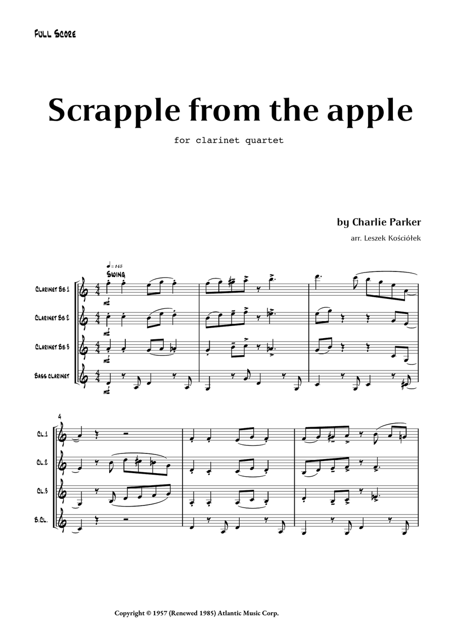 Scrapple From The Apple Scrapple From The Apple Clarinet Quartet scores gallery preview page 4