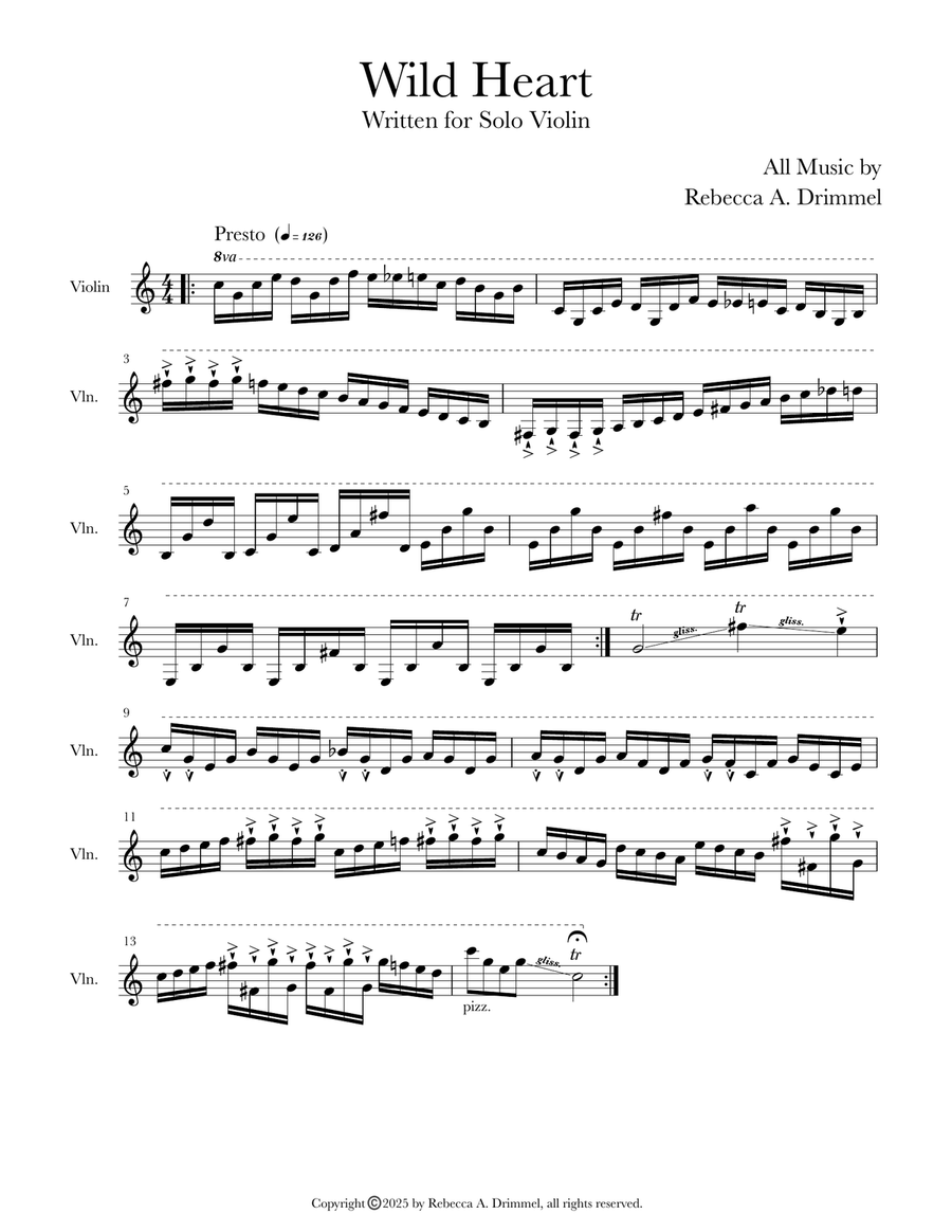 Wild Heart Wild Heart Violin Solo scores gallery preview page 1