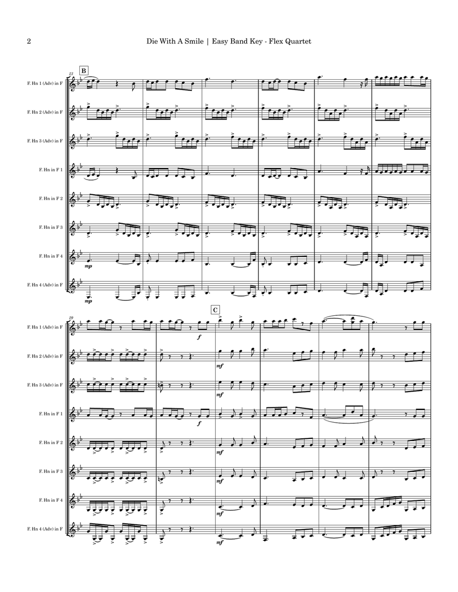 Die With A Smile Small Ensemble scores gallery preview page 2