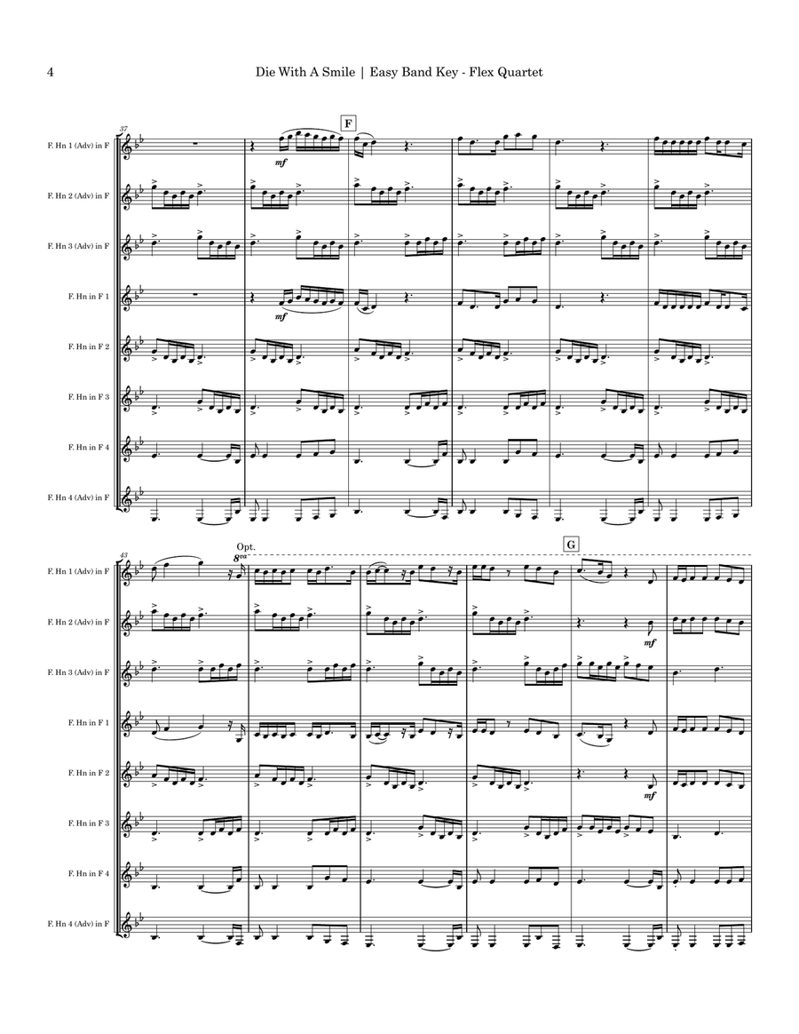Die With A Smile Small Ensemble scores gallery preview page 4