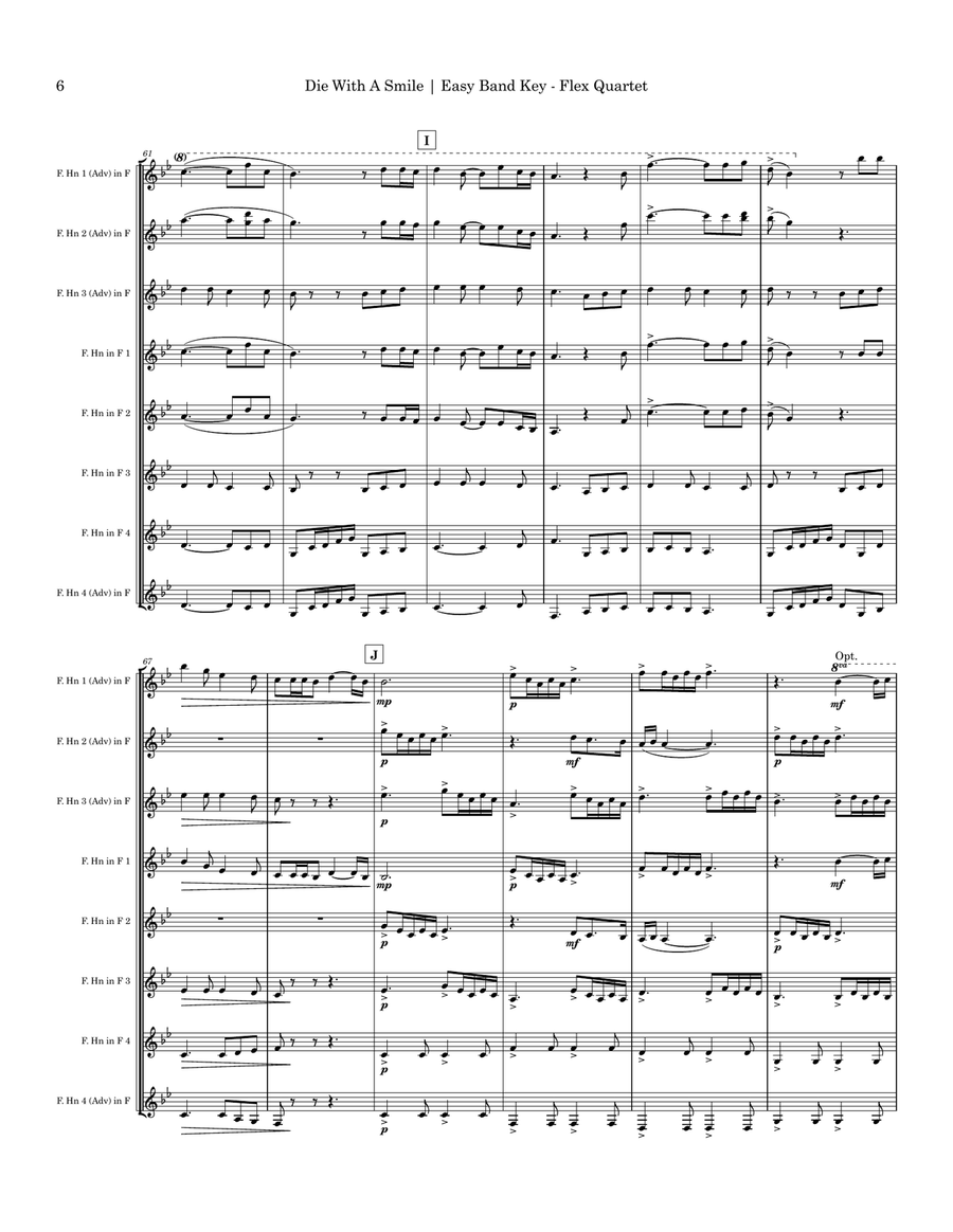 Die With A Smile Small Ensemble scores gallery preview page 6