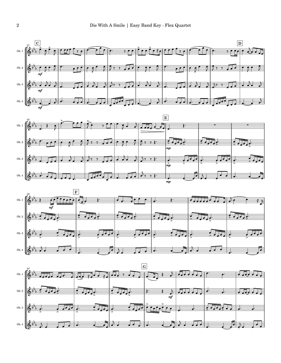 Die With A Smile Small Ensemble scores gallery preview page 2