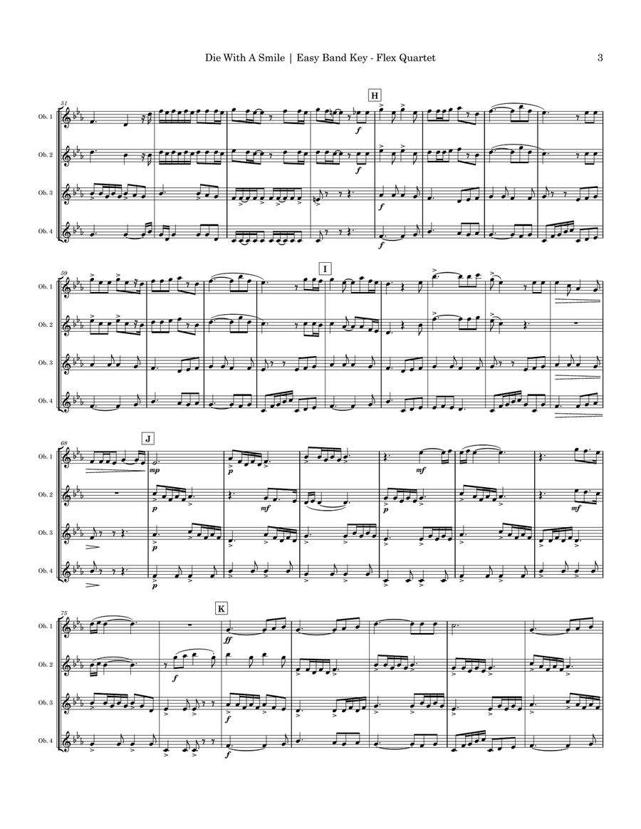 Die With A Smile Small Ensemble scores gallery preview page 3