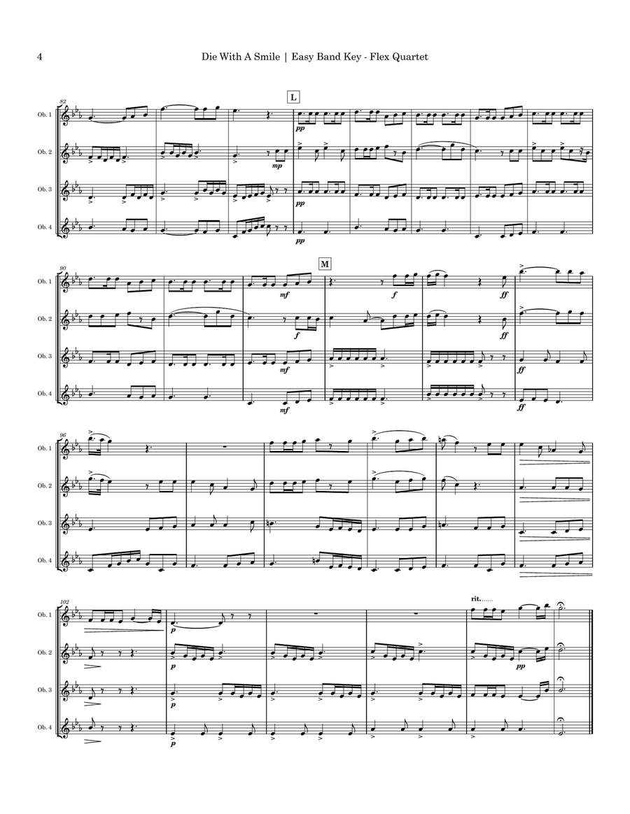 Die With A Smile Small Ensemble scores gallery preview page 4