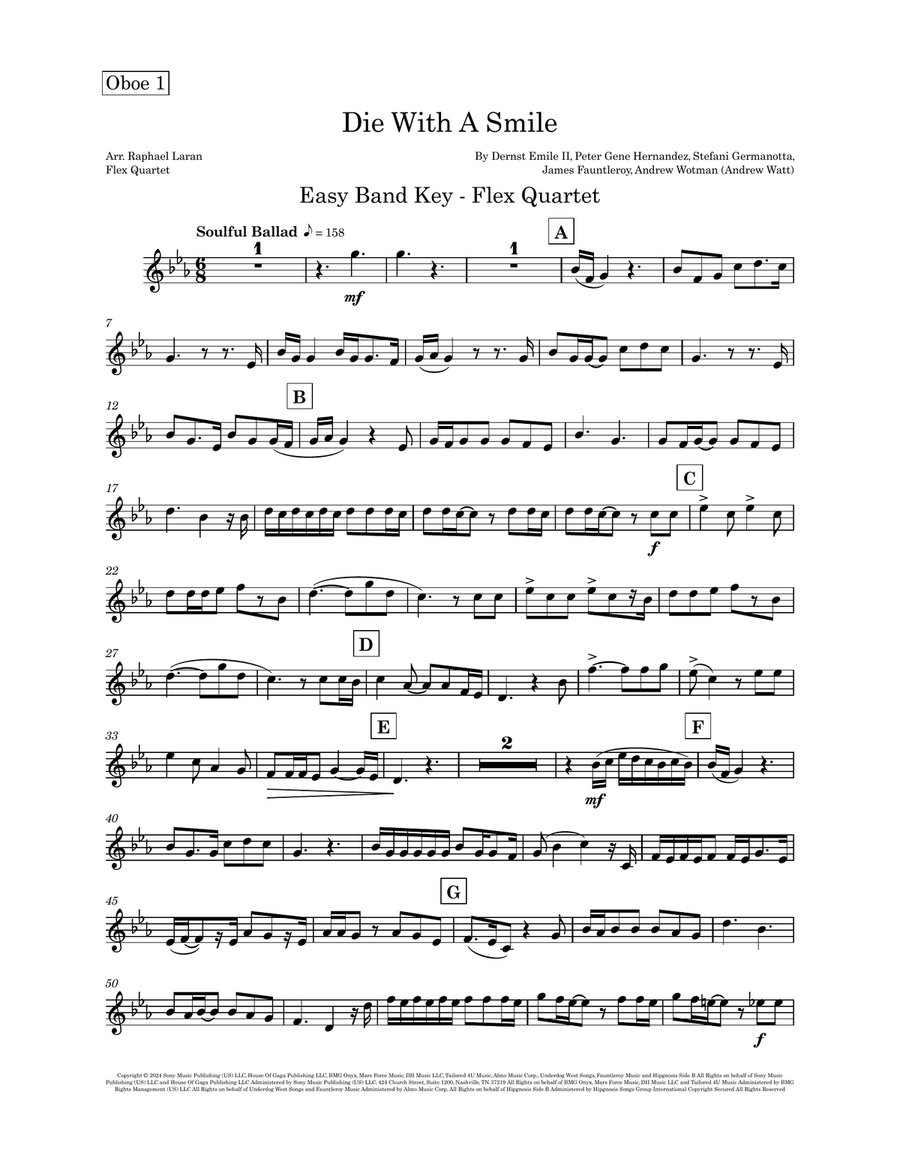 Die With A Smile Small Ensemble scores gallery preview page 5