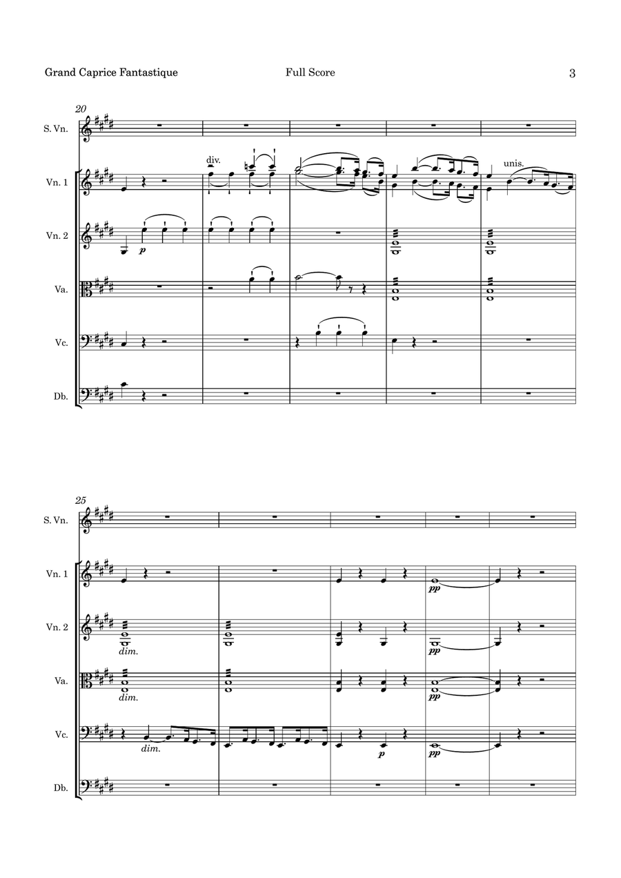Wieniawski Grand Caprice Fantastique Op 1 for Violin and String Orchestra String Orchestra scores gallery preview page 4
