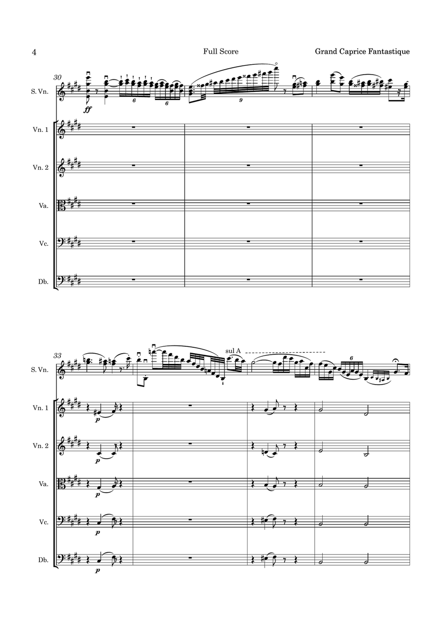 Wieniawski Grand Caprice Fantastique Op 1 for Violin and String Orchestra String Orchestra scores gallery preview page 5