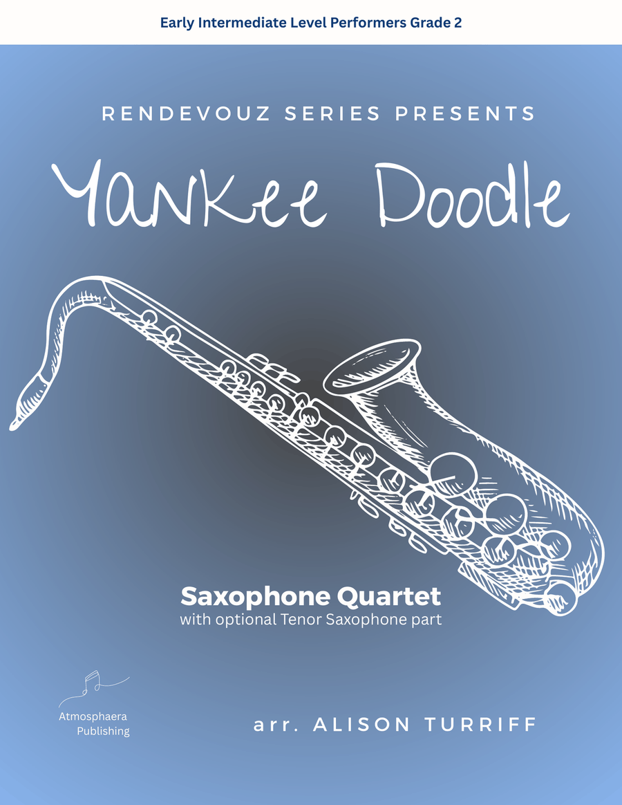 Yankee Doodle for 4 saxophones (with optional tenor part) Saxophone Quartet scores gallery preview page 1