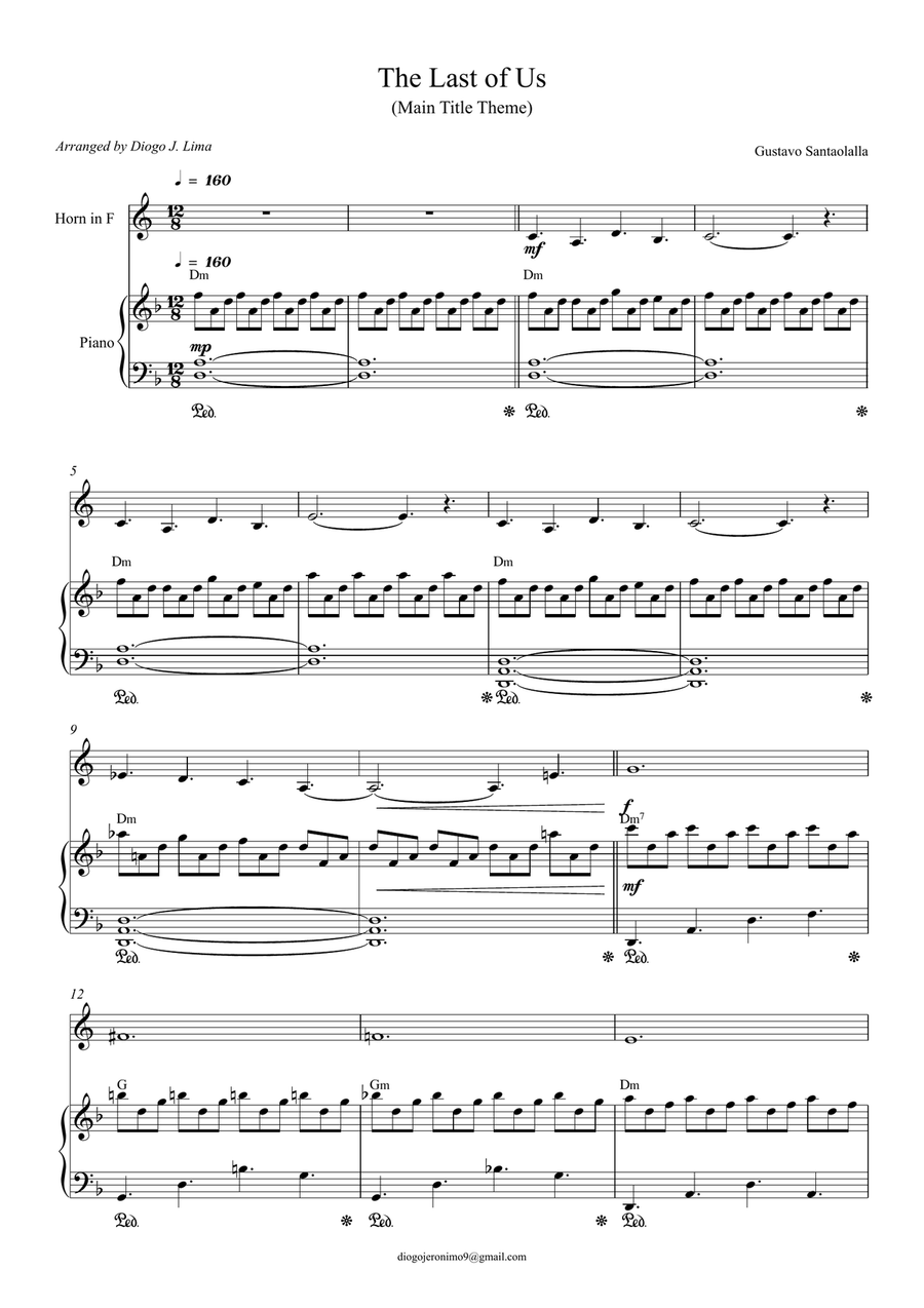 The Last Of Us The Last Of Us Piano scores gallery preview page 1
