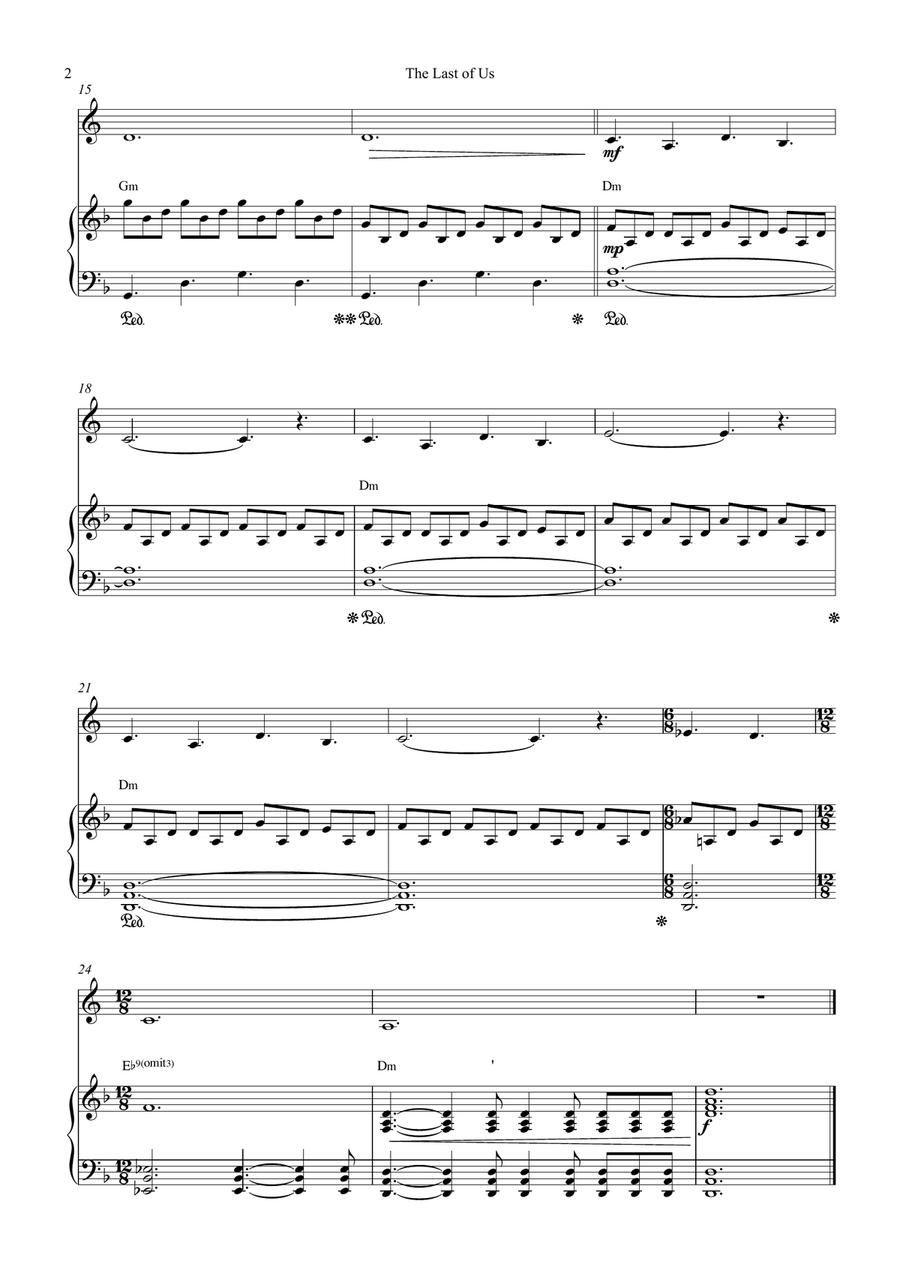 The Last Of Us The Last Of Us Piano scores gallery preview page 2