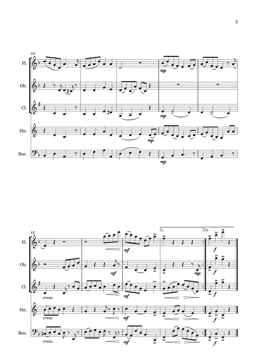 Wings! Wings! Woodwind Quintet scores gallery preview page 3