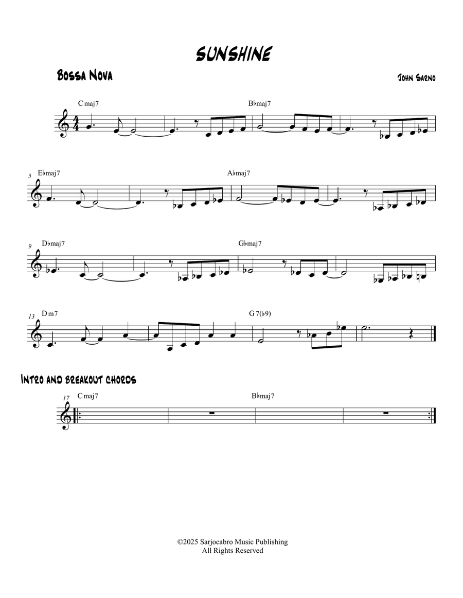 Sunshine Piano scores gallery preview page 1