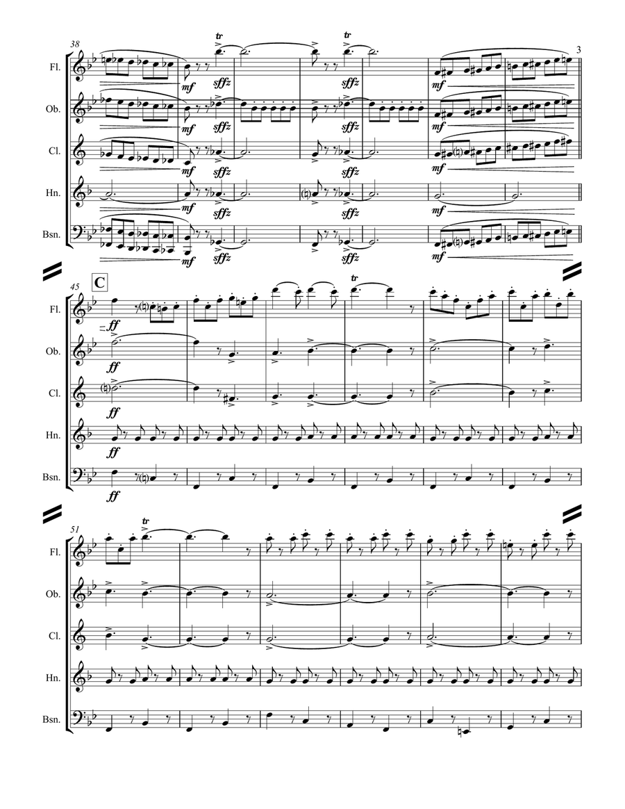 March Grandioso (for Woodwind Quintet) Woodwind Quintet scores gallery preview page 4