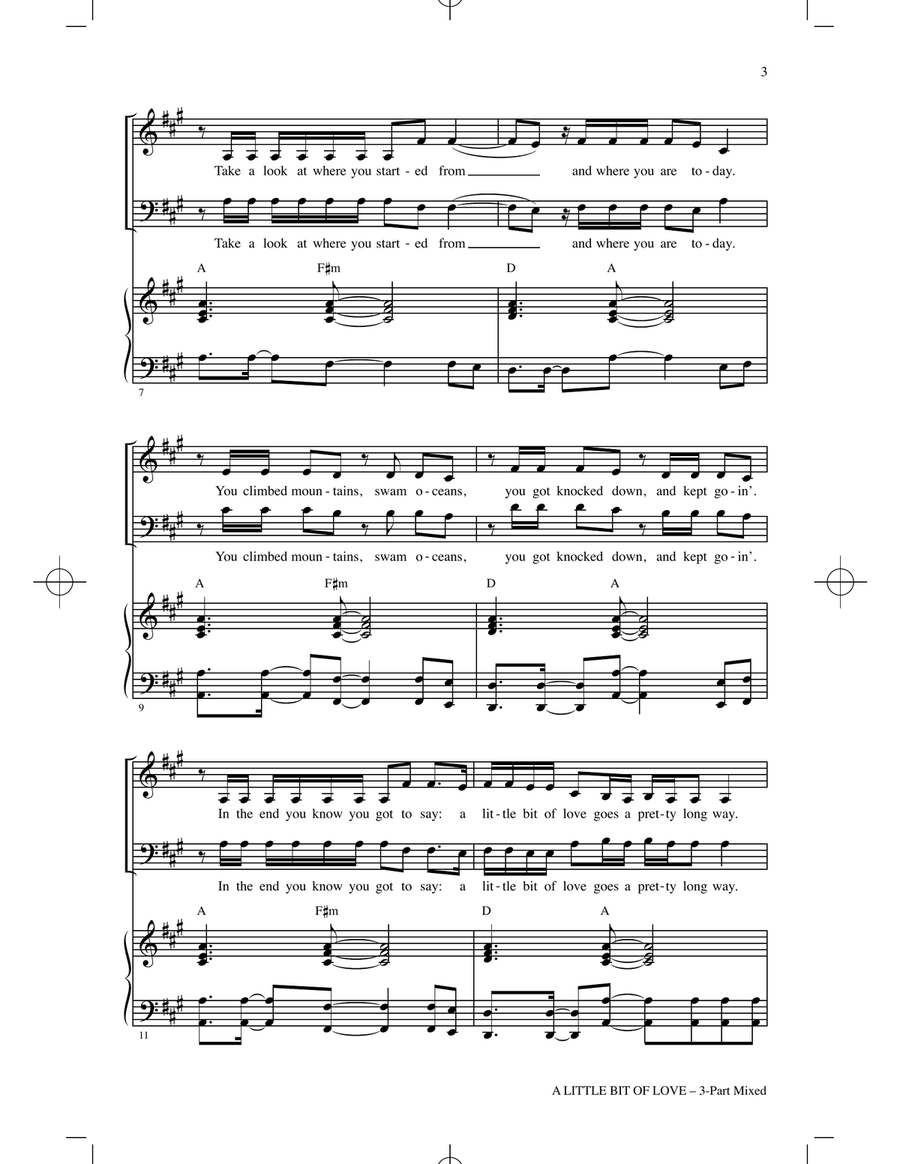 A Little Bit Of Love (arr. Roger Emerson) 3-Part scores gallery preview page 2
