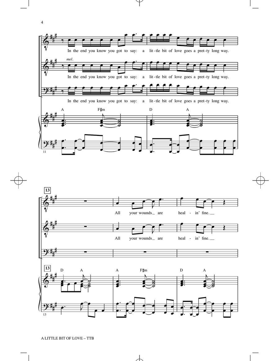 A Little Bit Of Love (arr. Roger Emerson) TTB scores gallery preview page 3