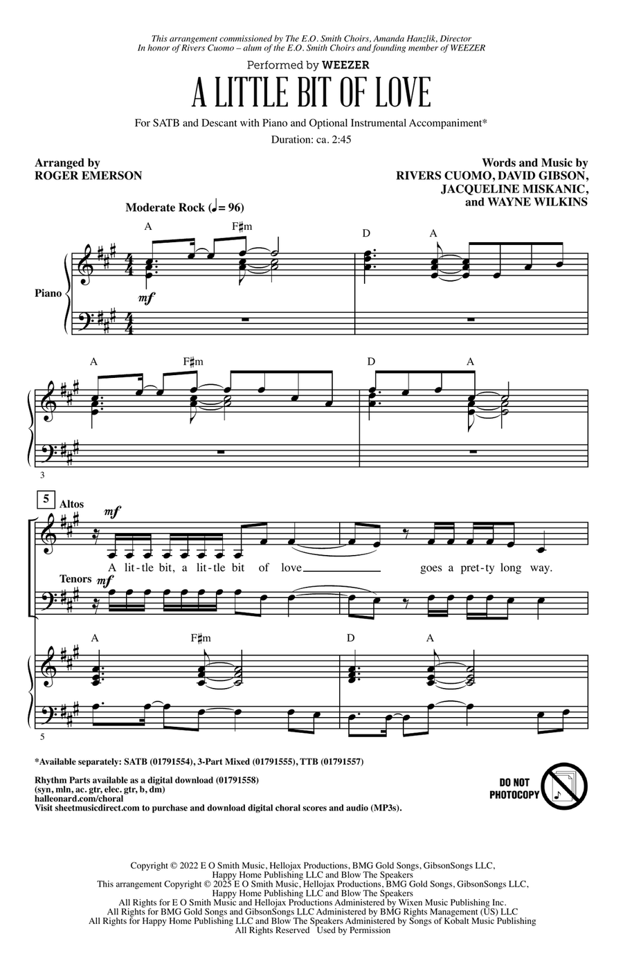 A Little Bit Of Love (arr. Roger Emerson) 4-Part scores gallery preview page 1