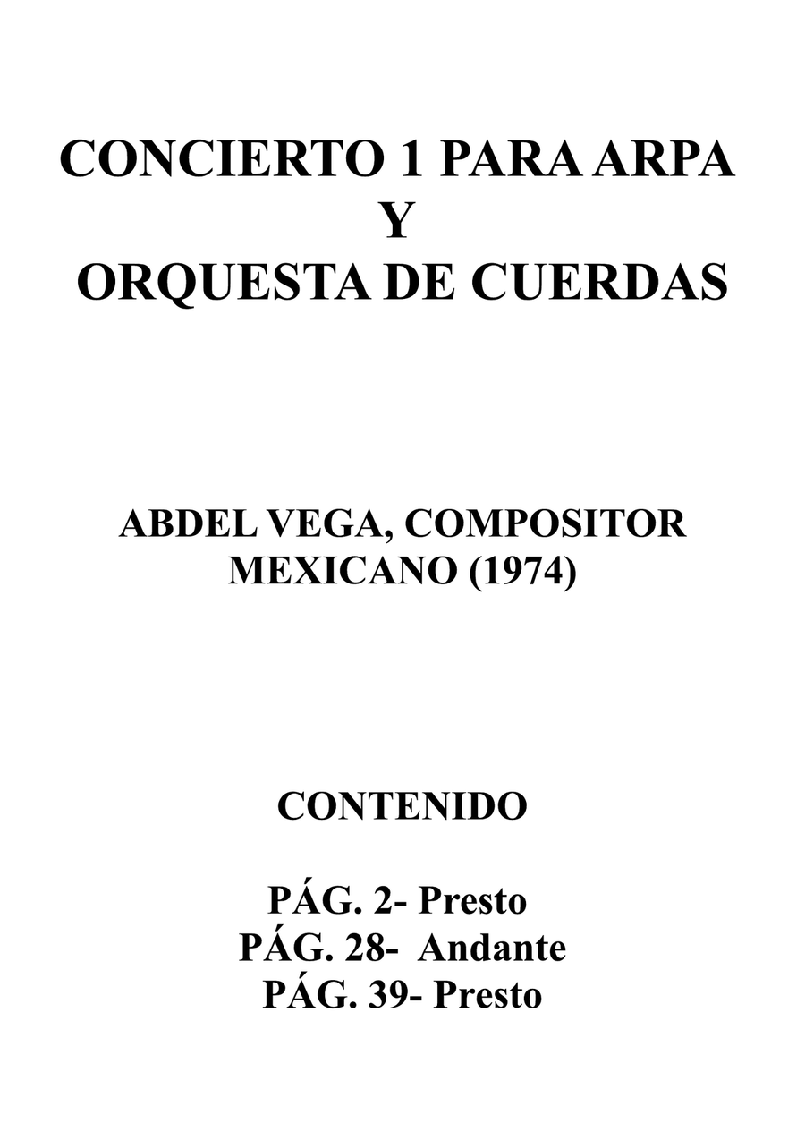 Concierto 1 para Arpa y Orquesta de Cuerdas String Orchestra scores gallery preview page 2