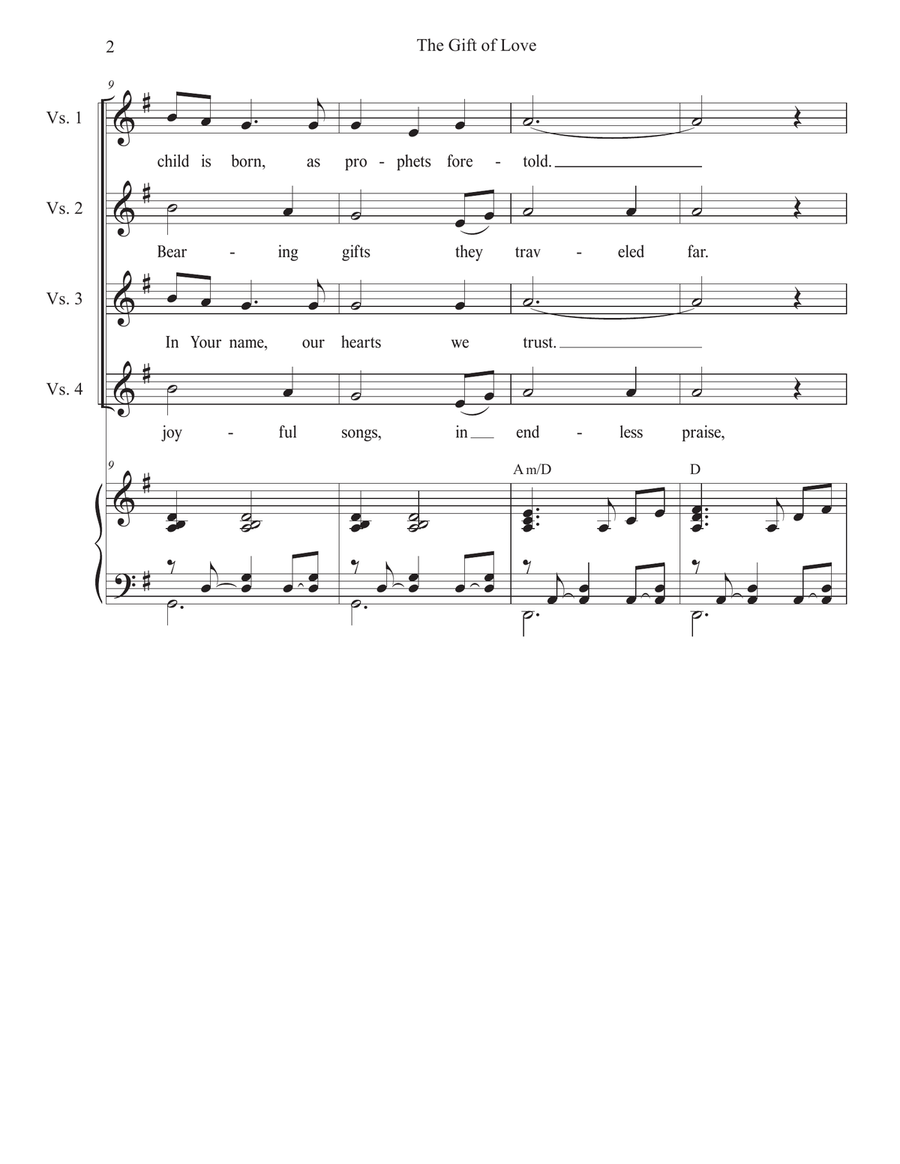 The Gift of Love (Duet for Soprano and Alto solo) by Stephen DeCesare Alto Voice - Digital Sheet Music page 2