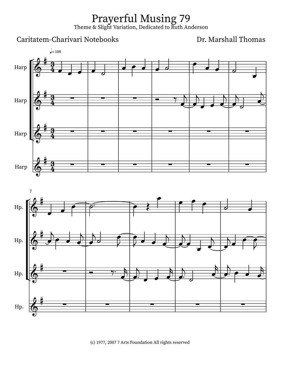 Prayerful Musing 79 Prayerful Musing 79 Small Ensemble scores gallery preview page 1