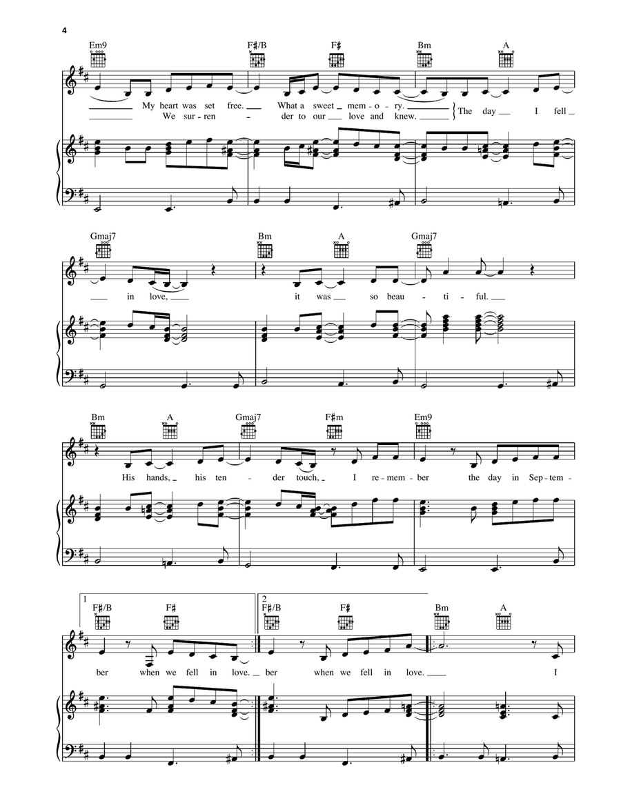 September Piano, Vocal, Guitar - Digital Sheet Music page 3