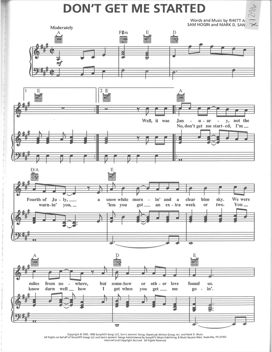 Don't Get Me Started Piano, Vocal, Guitar scores gallery preview page 1