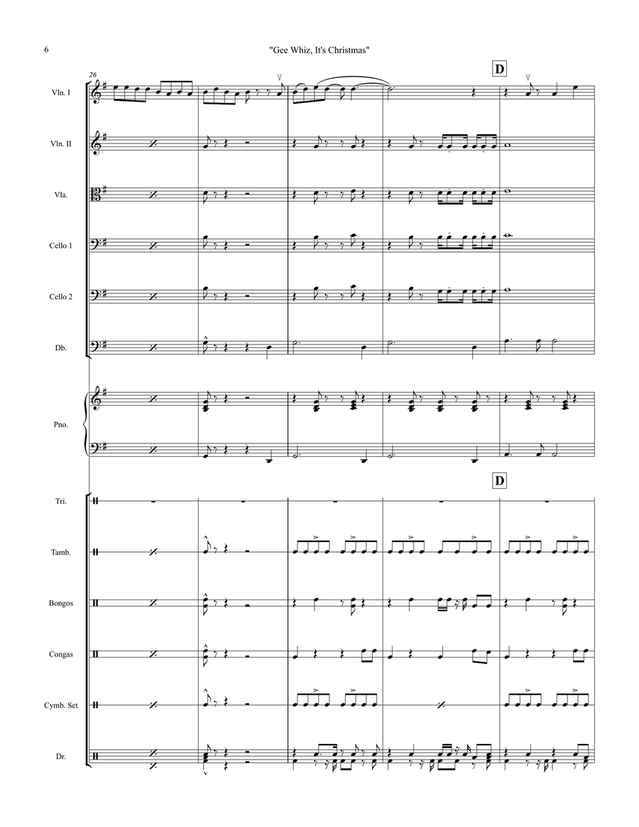 Gee Whiz, It's Christmas String Orchestra scores gallery preview page 6