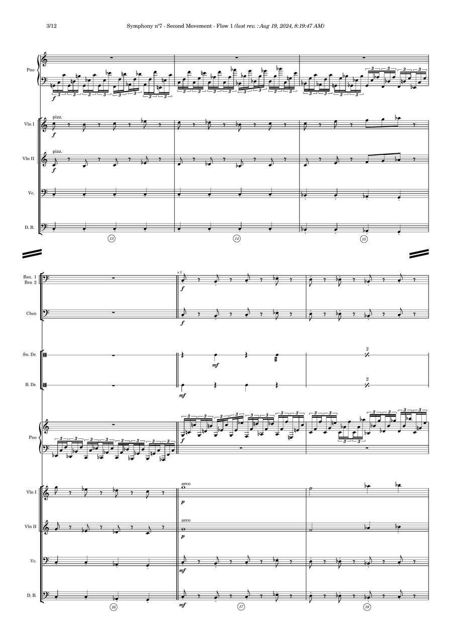 Symphony nº7 (second movement) - Score Only Full Orchestra scores gallery preview page 3