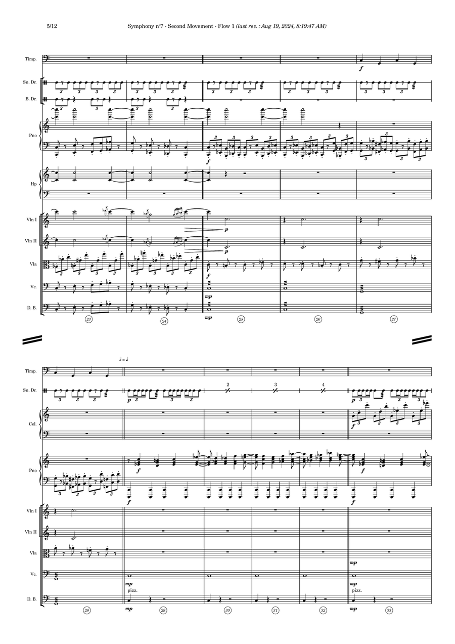 Symphony nº7 (second movement) - Score Only Full Orchestra scores gallery preview page 5