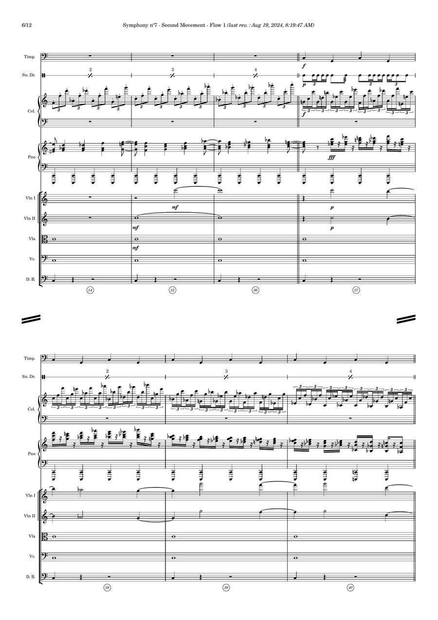 Symphony nº7 (second movement) - Score Only Full Orchestra scores gallery preview page 6