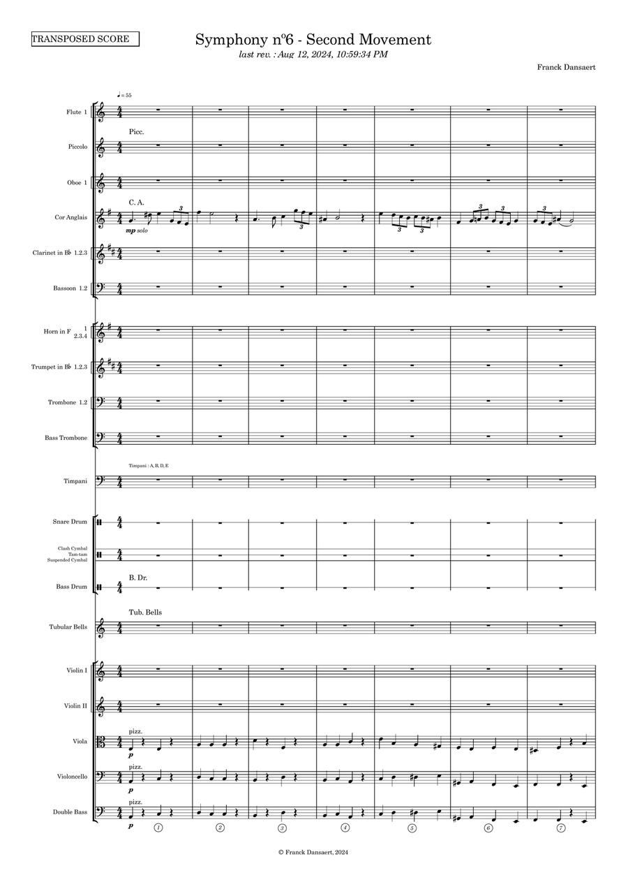 Symphony nº6 (second movement) - Score Only Full Orchestra scores gallery preview page 2