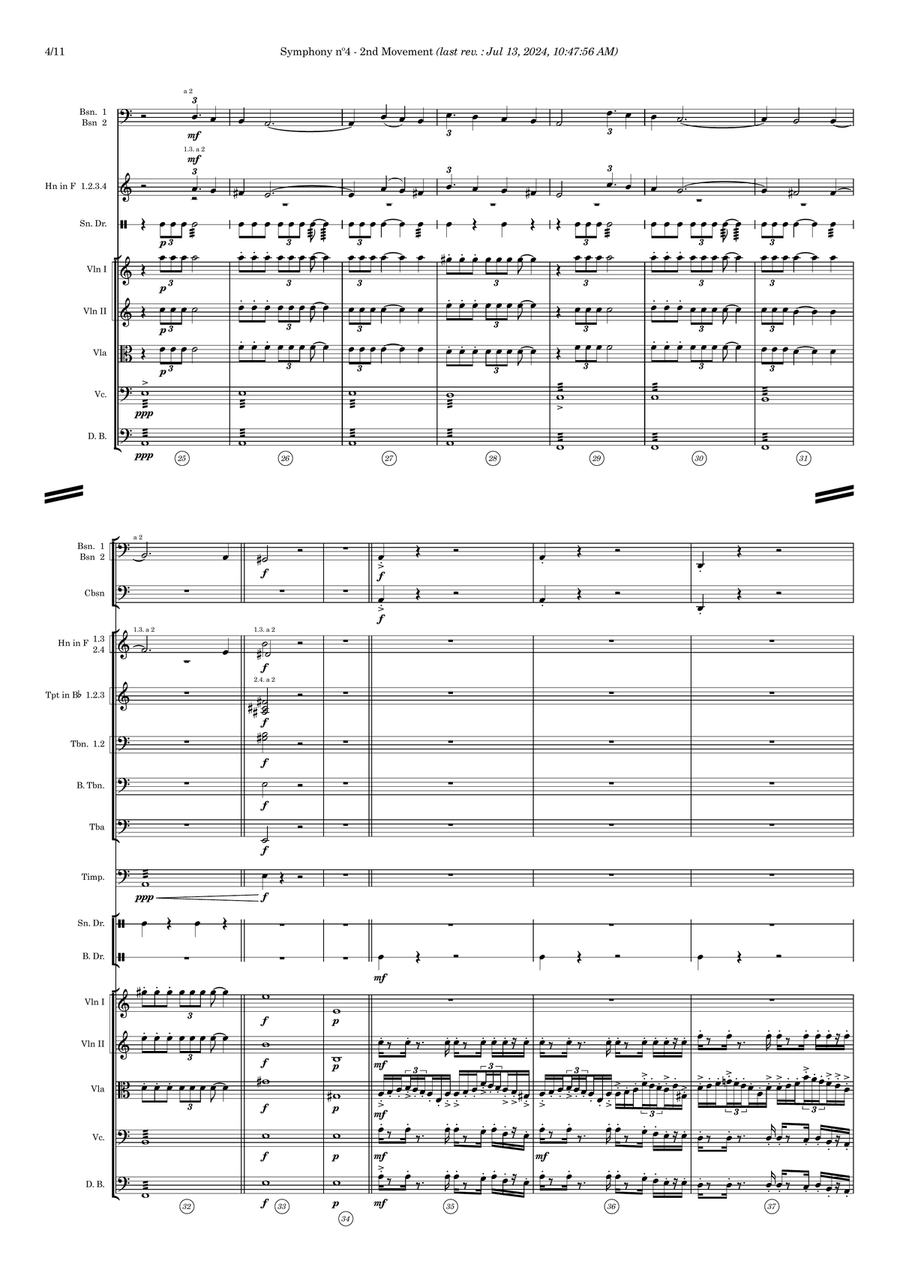 Symphony nº4 (second movement) - Score Only Full Orchestra scores gallery preview page 3