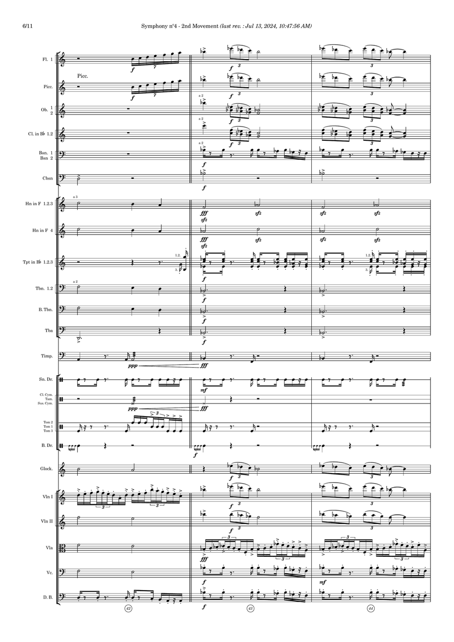 Symphony nº4 (second movement) - Score Only Full Orchestra scores gallery preview page 5