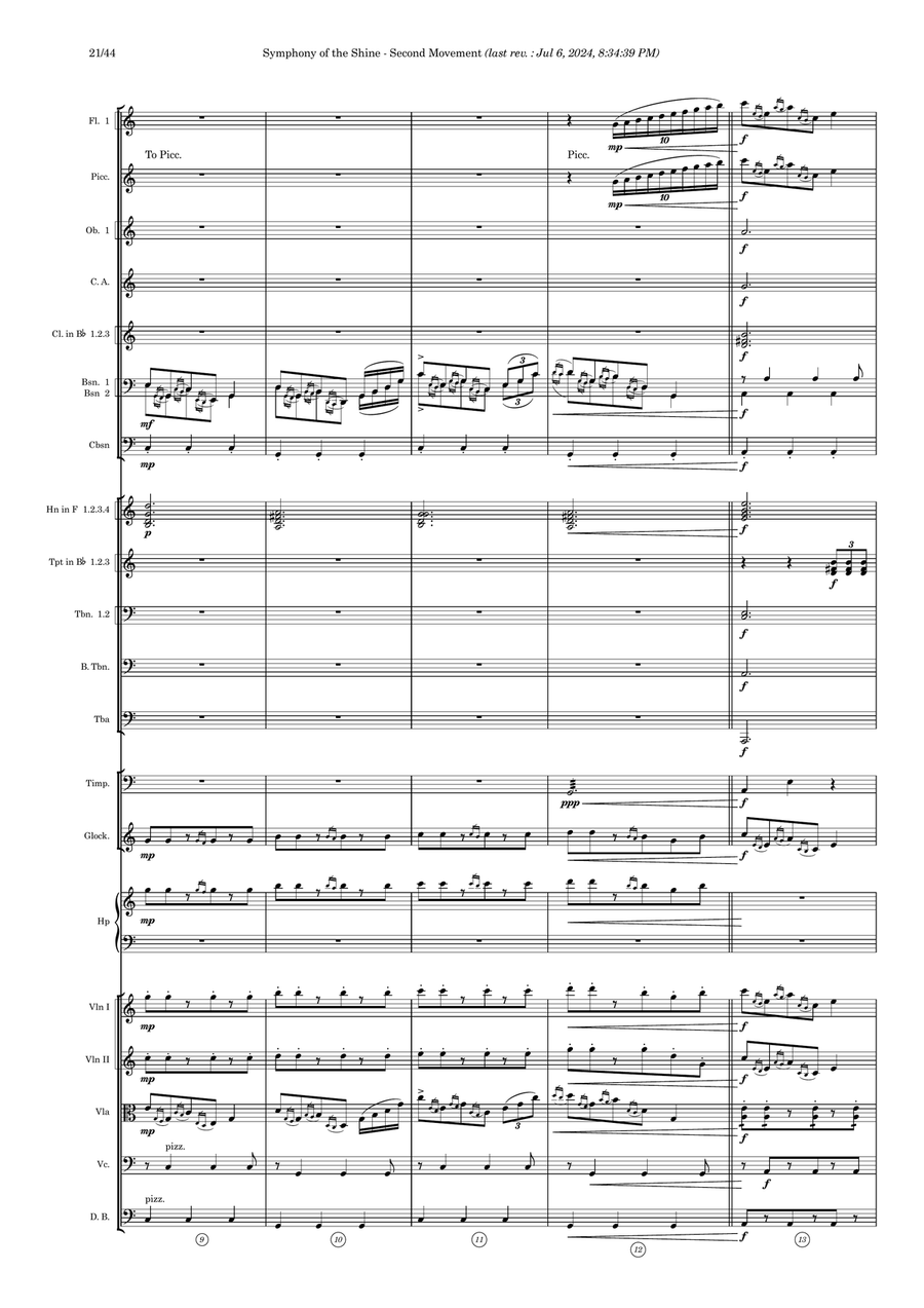 Symphony of the Shine (second movement) - Score Only Full Orchestra scores gallery preview page 2