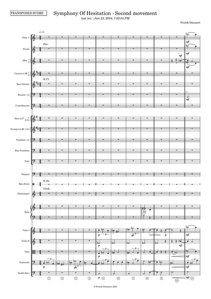 Symphony of Hesitation (second movement) - Score Only Full Orchestra scores gallery preview page 2