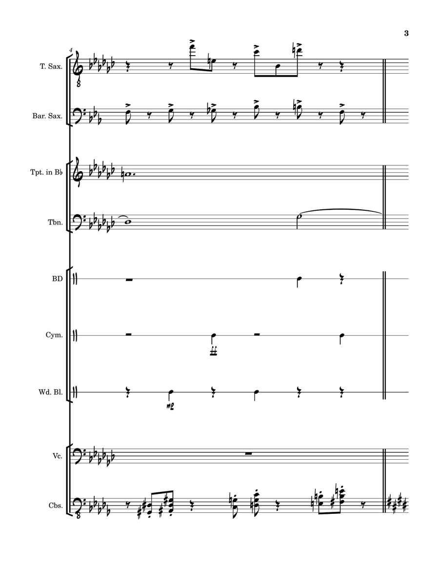 ending the first act (OS “treasure island”) Large Ensemble scores gallery preview page 3