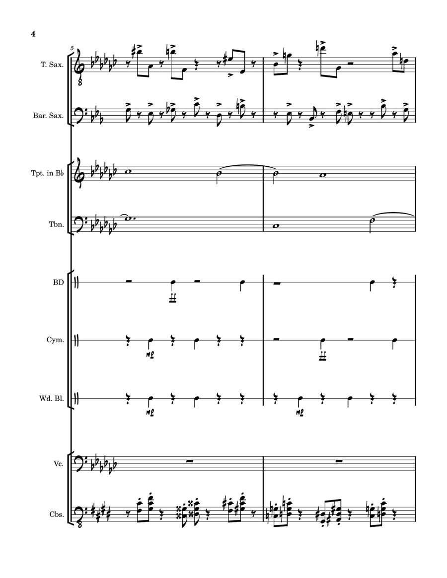 ending the first act (OS “treasure island”) Large Ensemble scores gallery preview page 4