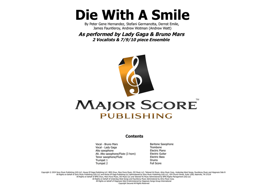 Die With A Smile Large Ensemble scores gallery preview page 1
