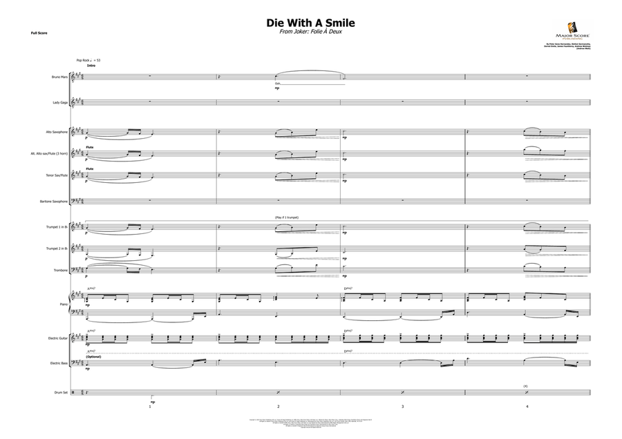 Die With A Smile Large Ensemble scores gallery preview page 2