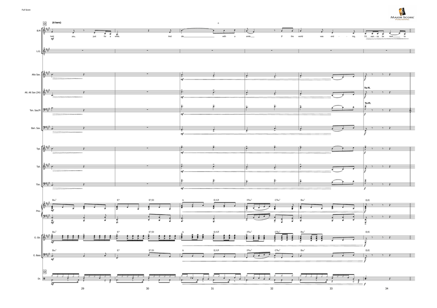 Die With A Smile Large Ensemble scores gallery preview page 6