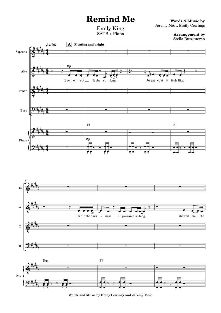 Remind Me Remind Me 4-Part scores gallery preview page 1