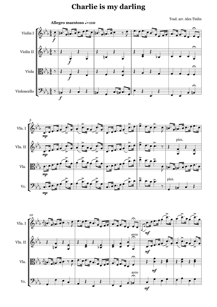 Charlie is my darling String Quartet scores gallery preview page 2