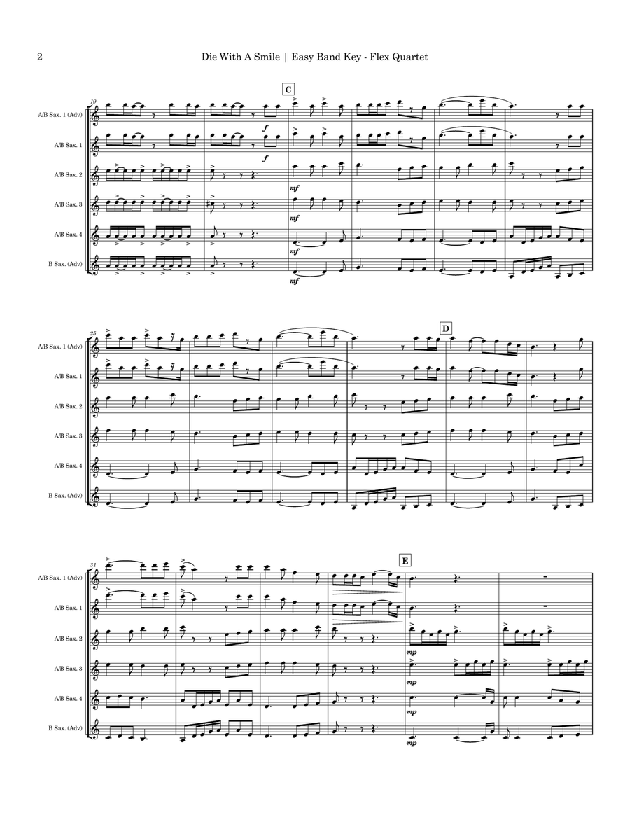 Die With A Smile Small Ensemble scores gallery preview page 2
