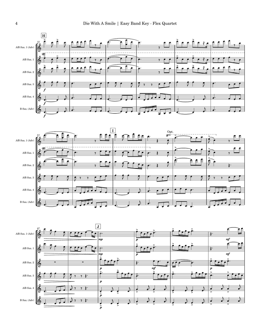 Die With A Smile Small Ensemble scores gallery preview page 4
