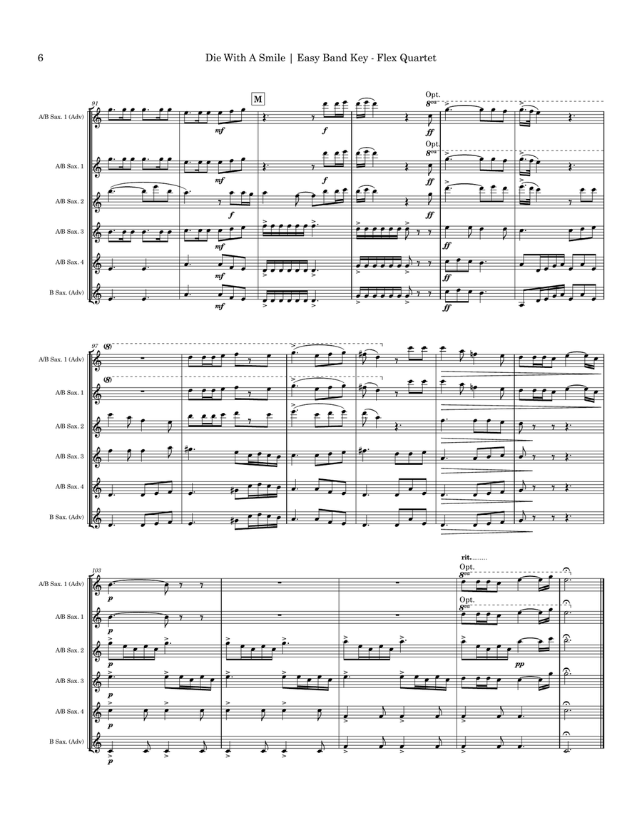 Die With A Smile Small Ensemble scores gallery preview page 6