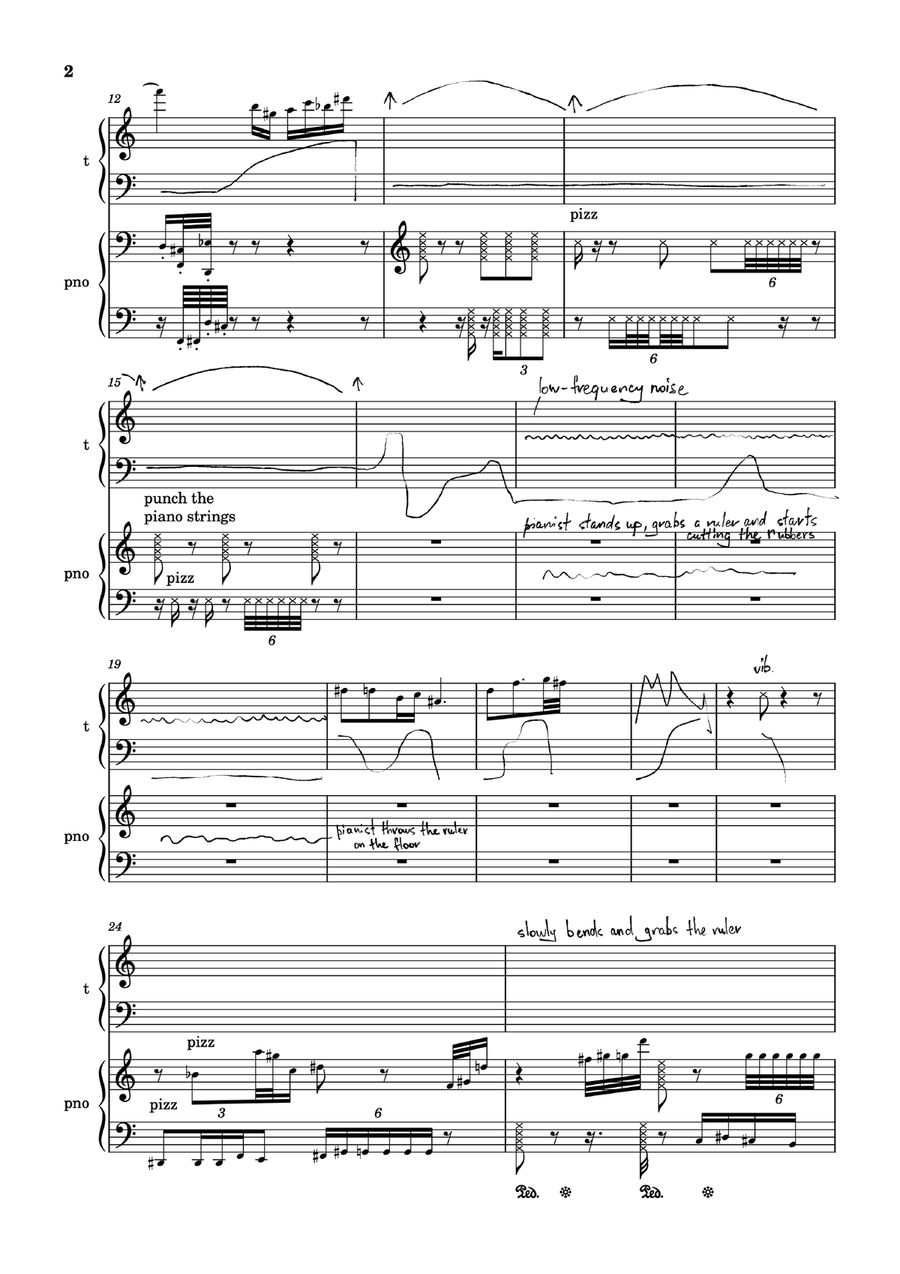 tractate (for theremin and grand piano with rubber) Piano Accompaniment scores gallery preview page 2